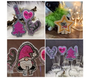 Stickserie - ITH Glasaufsätze Weihnachtswichtel & Co